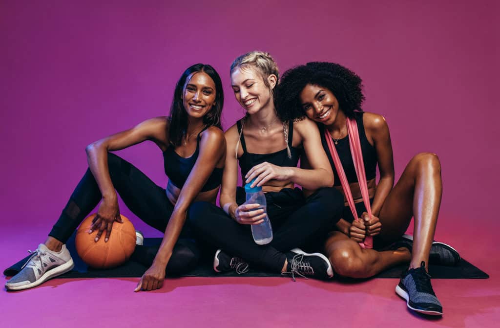 Groups of females after sports